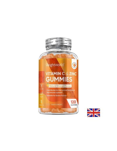 Витамин Ц 100 мг + Цинк 3 мг х 120 желирани таблетки Weight World | Vitamin C & Zinc Gummies