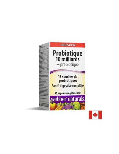 Пробиотик 10 млрд CFU + пребиотик ( симбиотик ) х 50 капсули Webber Naturals