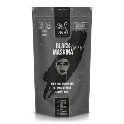 МАСКИНА Био маска за лице ЧЕРНА х 60 гр INA ESSENTIALS | Maskina