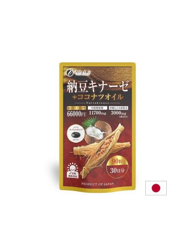 Натокиназа + кокосово масло х 90 капсули FINE JAPAN | Nattokinase & Coconut Oil