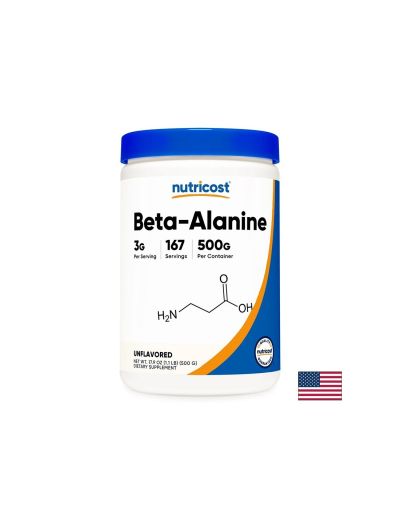 Бета-аланин 3000 мг на прах 500 гр Nutricost | Beta-Alanine