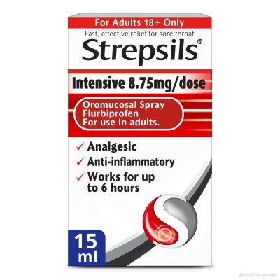 СТРЕПСИЛС ИНТЕНЗИВ ЧЕРЕША И МЕНТОЛ Спрей за гърло х 15мл | STREPSILS INTENSIVE Reckitt Benckiser Healthcare