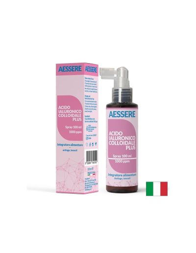 Колоидна хиалуронова киселина 1000 ppm, 33 дози спрей х 100 мл AESSERE | Colloidal Hyaluronic Acid Spray