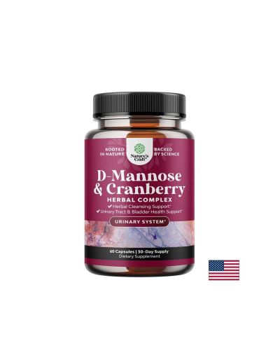 Д-Маноза 500 мг + Червена боровинка 100 мг х 60 капсули Nature's Craft | D-Mannose & Cranberry