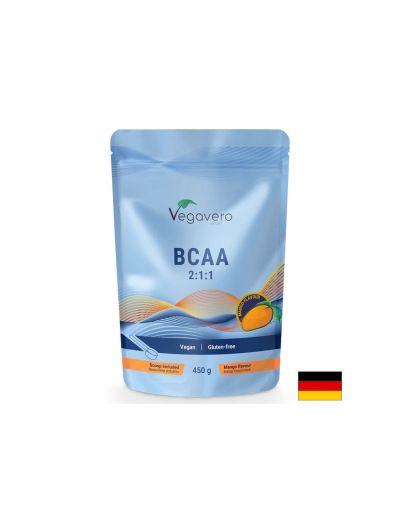 БЦАА Верижно разклонени аминокиселини на прах 450 гр Vegavero | BCAA 2:1:1