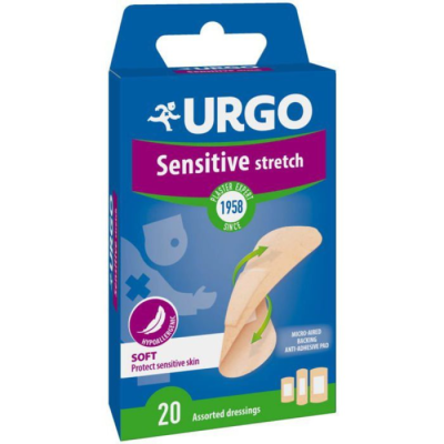 УРГО Мултиразтегаем пластир 3 размера, 20 броя | URGO Sensitive Stretch