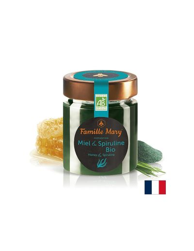 Акациев мед + спирулина БИО х 170 гр Famille Mary | Acacia honey & Spirulina organic