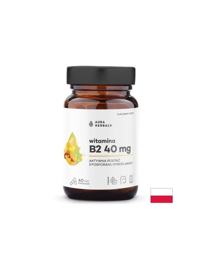 Витамин Б2 ( Рибофлавин ) 40 мг х 60 капсули Aura Herbals | Vitamin B2