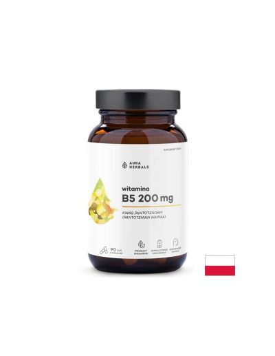 Витамин Б5 ( Пантотенова киселина ) 200 мг х 90 капсули Aura Herbals | Vitamin B5