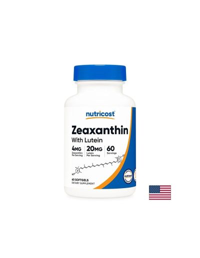 Лутеин 20 мг + Зеаксантин 4 мг х 60 капсули Nutricost | Lutein & Zeaxanthin