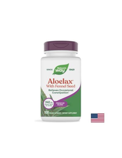 АЛОЕЛАКС Алое ферокс + Резене против запек х 100 капсули Nature's Way | Aloelax