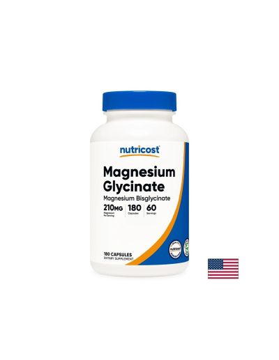 Магнезий бисглицинат 210 мг х 180 капсули Nutricost | Magnesium bisglycinate