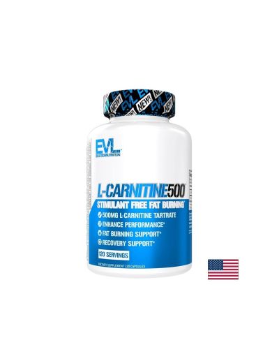 Л-Карнитин тартарат 500 мг х 120 капсули EVLUTION NUTRITION | L-Carnitine tartrate