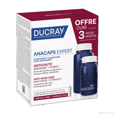 DUCRAY Anacaps Expert 90 капсули при хроничен косопад | Pierre Fabre Анакапс Експерт