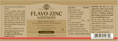 ФЛАВО ЦИНК х 50 таблетки за случене СОЛГАР | FLAVO ZINC SOLGAR