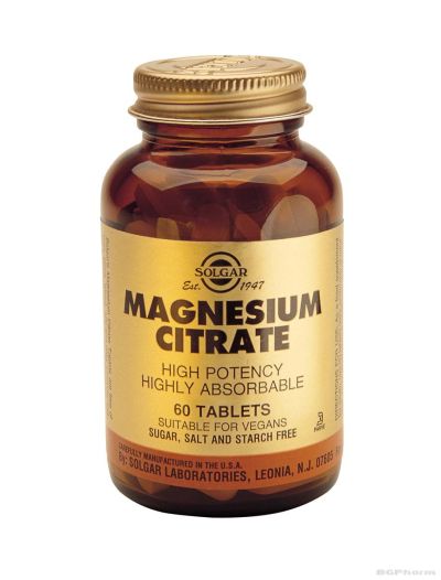 Магнезий цитрат 200мг х 60 таблетки СОЛГАР | MAGNESIUM CITRATE SOLGAR
