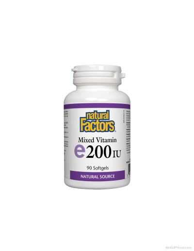 Витамин E (токофероли микс) 200IU х 90 капсули Natural Factors | Vitamin E softgels