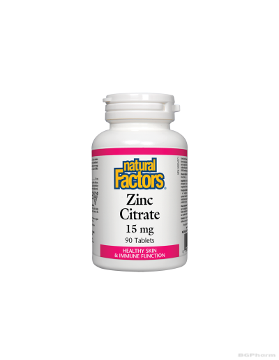Цинк цитрат 15мг x 90 таблетки Natural Factors | Zinc Citrate