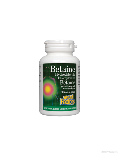 Бетаин Хидрохлорид 500мг х 90 капсули Natural Factors | Betaine