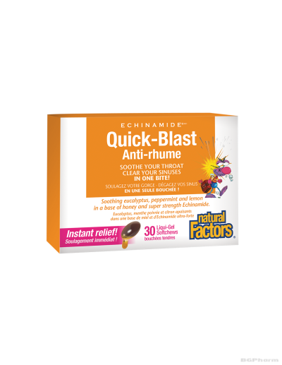 Echinamide Quick-Blast 85мг х 30 течни капсули за дъвчене с ехинацея, мед, ментол и евкалипт Natural Factors