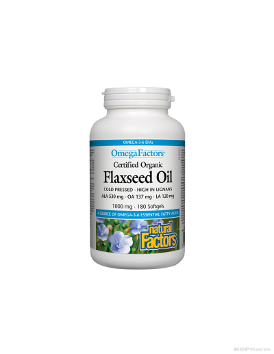 Ленено масло 1000мг х 180 капсули Natural Factors | Flaxseed Oil