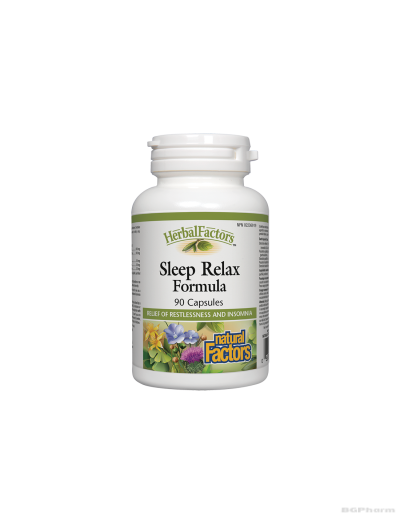 Формула за спокоен сън (валериана, пасифлора, хмел) 90 капсули Natural Factors | Sleep Relax Formula
