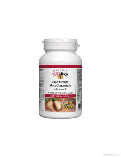 Мака 500мг х 90 капсули Natural Factors | MacaRich® Organic Maca Concentrate 4:1