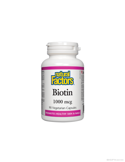 Биотин (Витамин Б7) 1000 мкг х 90 капсули Natural Factors | Biotin