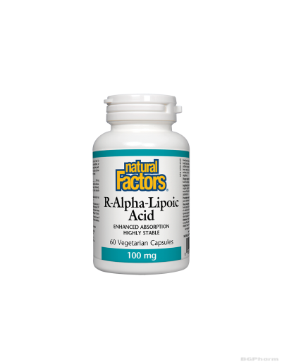 Алфа-липоева киселина (R-форма) 100мг 60 капсули Natural Factors | R-Alpha-Lipoic Acid