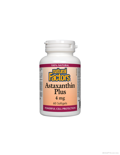 Астаксантин плюс Лутеин и Зеаксантин 4мг х 60 капсули Natural Factors | Astaxanthin Plus