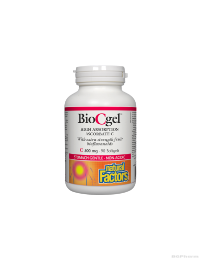 Витамин Ц 500 mg ( калциев аскорбат ) х 90 капсули Natural Factors | Vitamin C BioCgel™