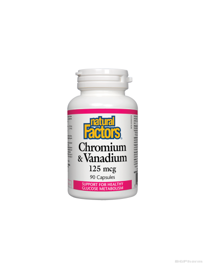 Хром и Ванадий х 90 капсули Natural Factors | Chromium & Vanadium