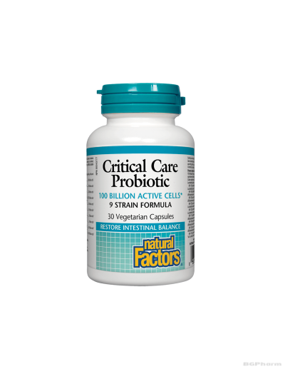 Critical Care Probiotic 9 щама, 100 млрд. активни пробиотици х 30 капсули Natural Factors