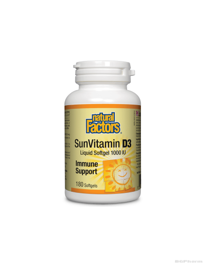 Витамин Д3 1000IU х 180 капсули Natural Factors | SunVitamin D3 1000 softgels