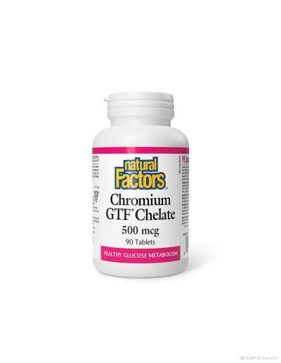 Хром GTF хелатиран 500мкг  х 90 таблетки Natural Factors | Chromium