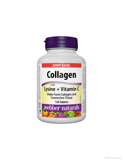 Колаген 500мг + Лизин и Витамин Ц х 120 таблетки Webber Naturals | Collagen + Lysine