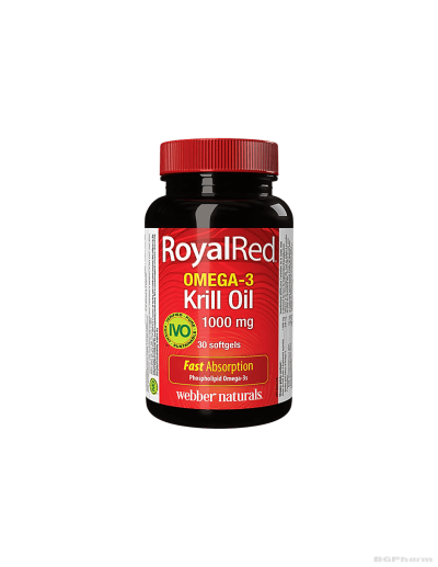 RoyalRed® Омега-3 Mасло от крил 1000мг x 30 капсули Webber Naturals | Omega-3 Krill Oil