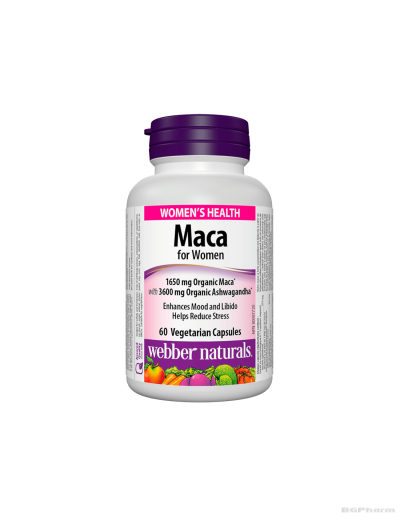 Мака за жени екстракт 1650мг х 60 капсули Webber Naturals | Maca for Women