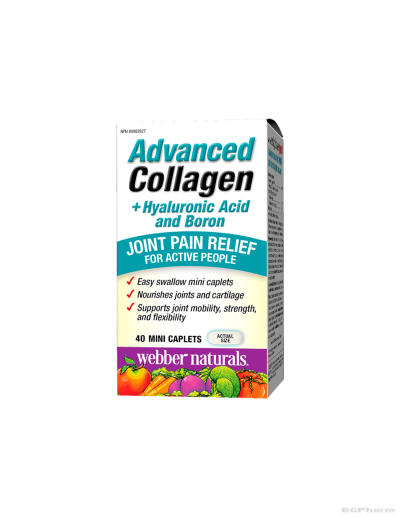 Advanced Collagen Колаген + Хиалуронова киселина и Бор х 40 мини каплети Webber Naturals
