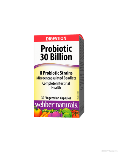 Пробиотик 30 млрд. пробиотици, 8 щама х 30 капсули Webber Naturals | Probiotic