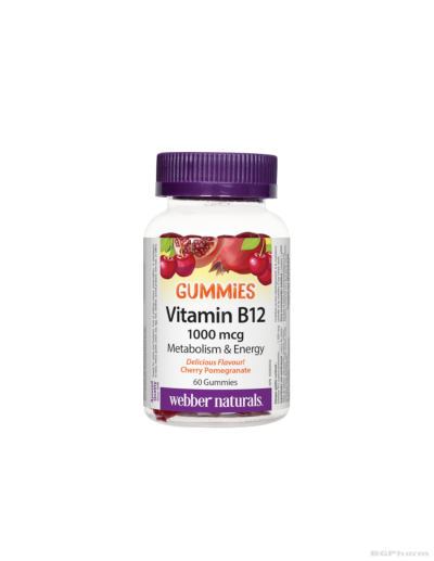 Витамин Б12 1000мкг х 60 желирани таблетки Webber Naturals | Vitamin B12 Gummies