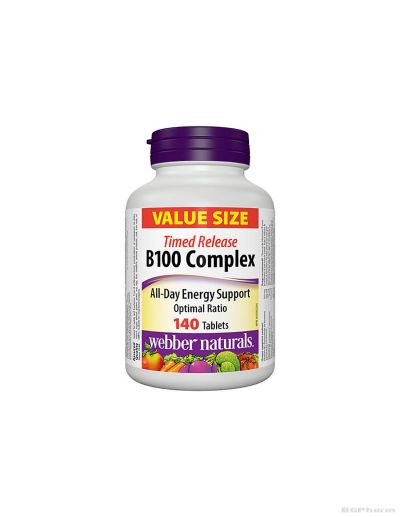 Витамин Б100 Комплекс (максимално дозирани) х 140 таблетки Webber Naturals 