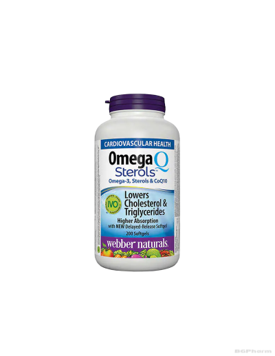 Omega Q Sterols Oмега-3 + фитостероли и коензим Q10 х 200 капсули Webber Naturals