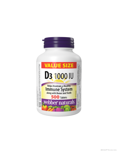Витамин Д3 1000IU х 500 таблетки Webber Naturals | Vitamin D3