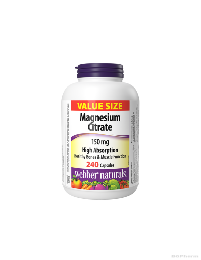 Магнезий цитрат 150мг х 240 капсули Webber Naturals | Magnesium citrate
