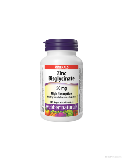 Цинк бисглицинат ( хелатиран) 50 mg х 140 капсули Webber Naturals | Zinc Chelate