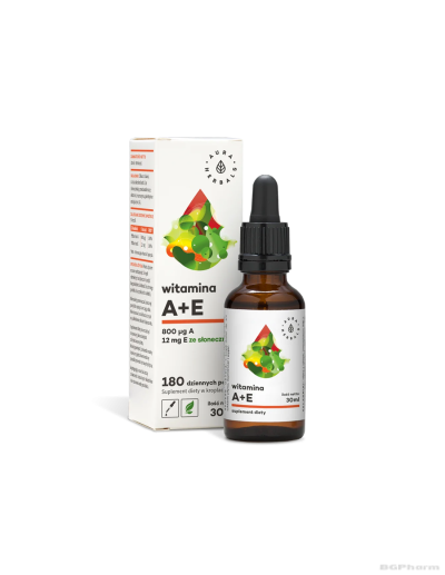 Витамин А (800 μg) + Е (12 mg) х 30мл капки Aura Herbals (имунитет, коса, кожа, нокти)