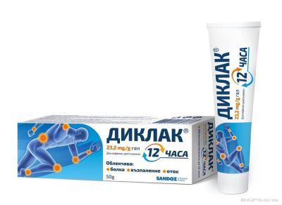 ДИКЛАК 12 ЧАСА Гел 23,2мг/мл усилена формула х 50 гр SANDOZ