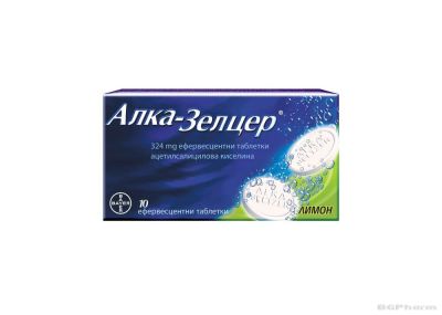АЛКА-ЗЕЛЦЕР 324мг х 10 ефервесцентни таблетки BAYER (главоболие, болка, температура)