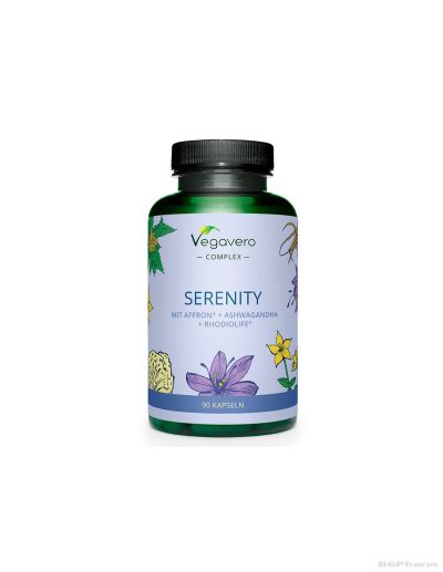Serenity Шафран + Ашваганда и Златен корен (родиола) Антистрес формула х 90 капсули Vegavero